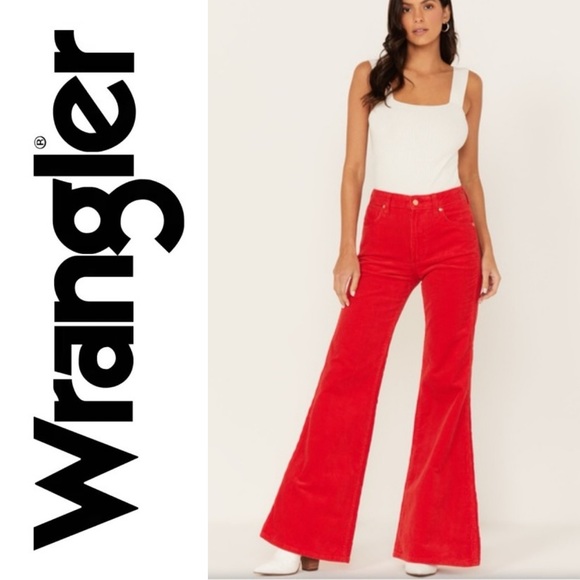 Wrangler Women's Size 2 26 High Rise Kick Flare Denim Cropped Jean